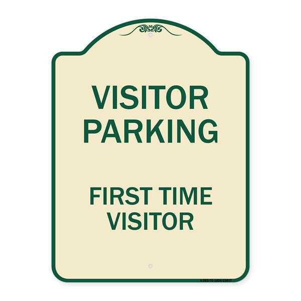 Signmission Reserved Parking Visitor Parking First Time Visitor Heavy-Gauge Alum Sign, 24" x 18", TG-1824-23017 A-DES-TG-1824-23017 - main